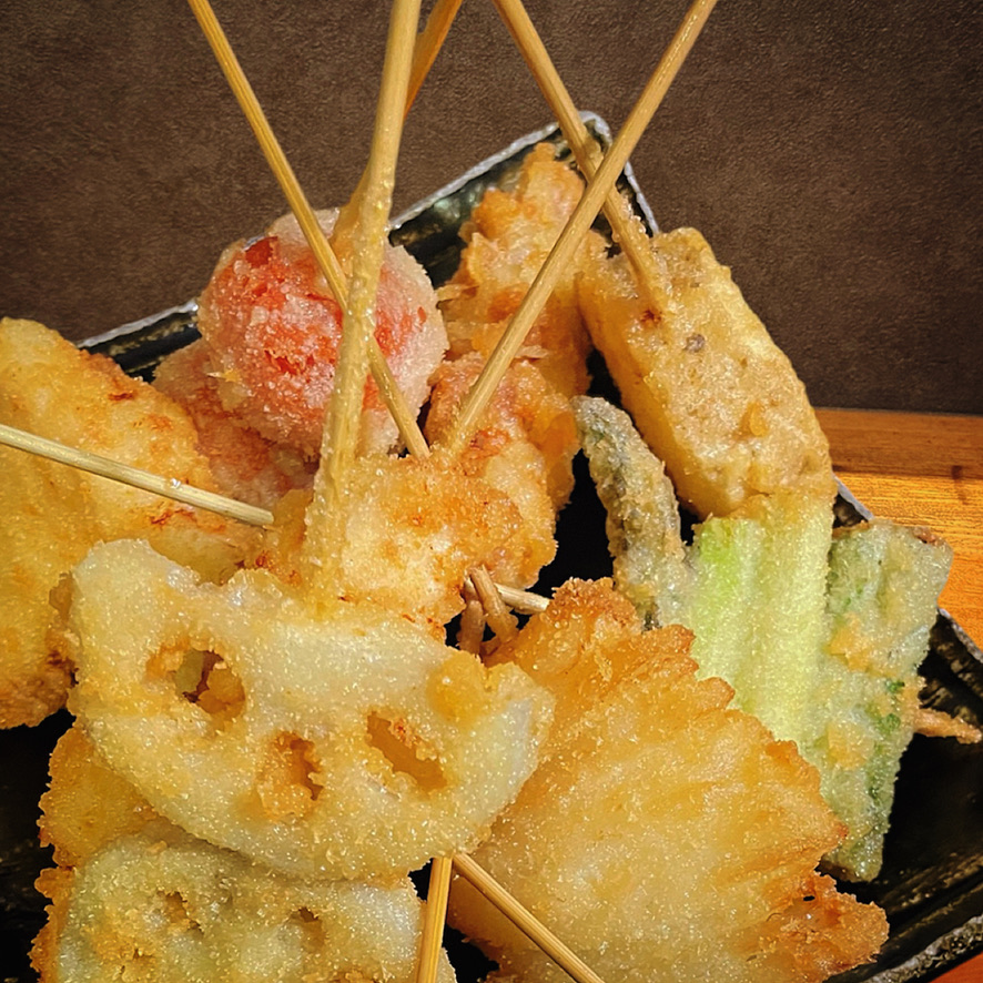 揚げたての串揚げ
